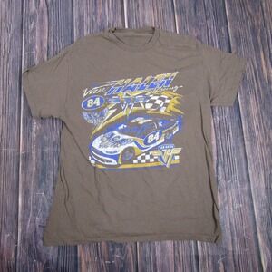 Van Halen Racing Shirt Mens Medium Brown Band Car Graphic Tee Classic Rock 00s